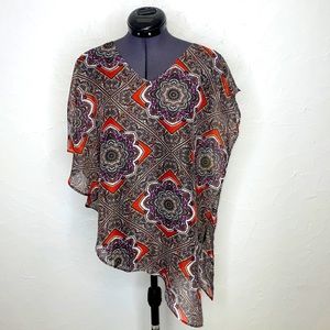 ABG Paisley Poncho Style Blouse